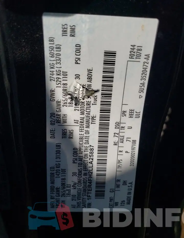 1FTER4FH2LLA25887 Photo# 12