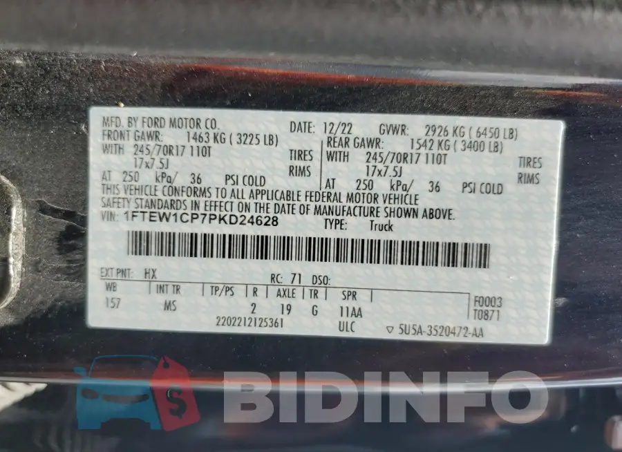 1FTEW1CP7PKD24628 Photo# 12