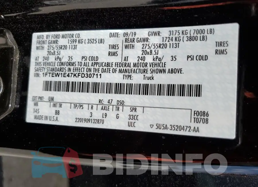 1FTEW1E47KFD30711 Photo# 12