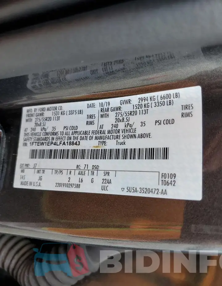 1FTEW1EP4LFA18843 Photo# 13