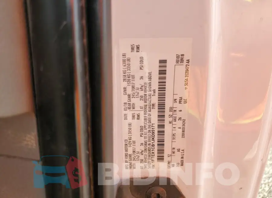 1FTEX1CB1JKD95171 Photo# 12