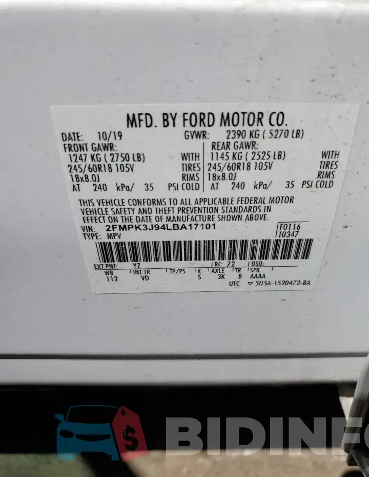 2FMPK3J94LBA17101 Photo# 12