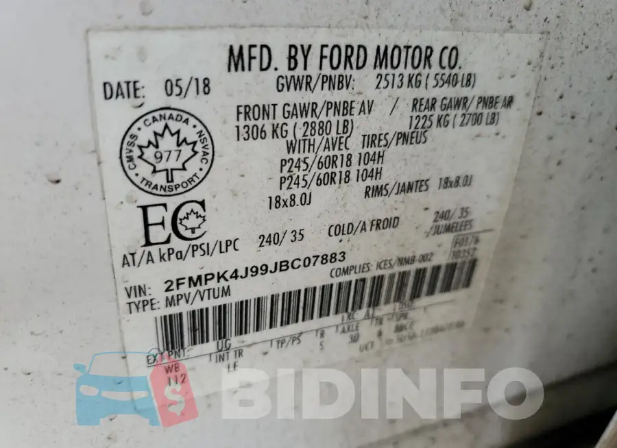 2FMPK4J99JBC07883 Photo# 13