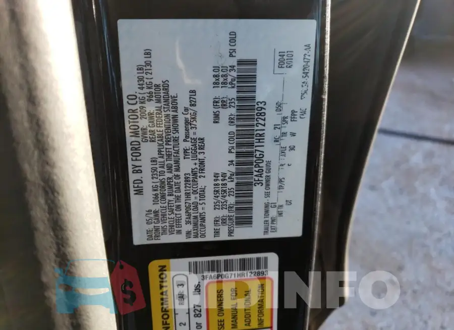 3FA6P0G71HR122893 Photo# 12