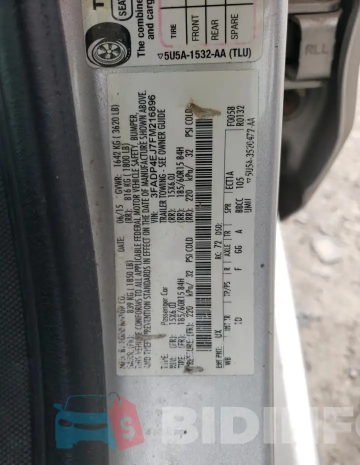 3FADP4EJ7FM216896 Photo# 12