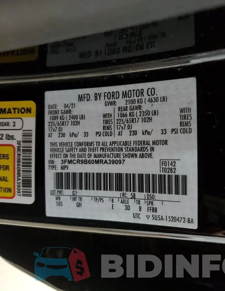 3FMCR9B60MRA39097 Photo# 14