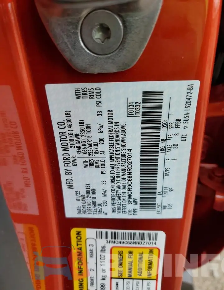 3FMCR9C68NRD27014 Photo# 12