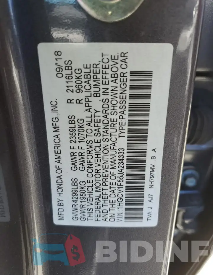 1HGCV1F55JA234333 Photo# 13