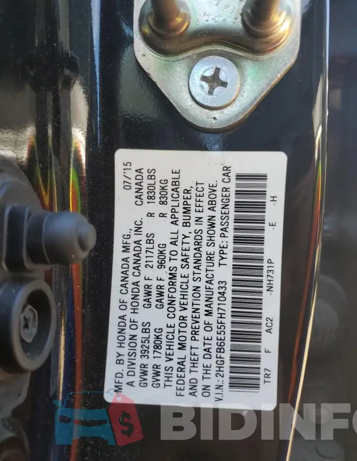 2HGFB6E55FH710433 Photo# 13