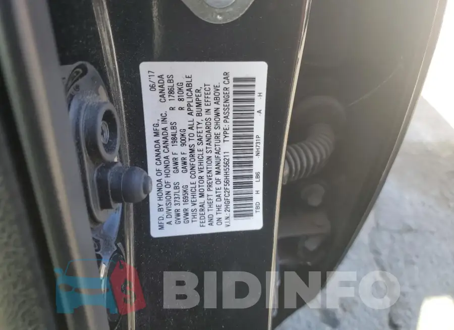 2HGFC2F56HH556211 Photo# 13