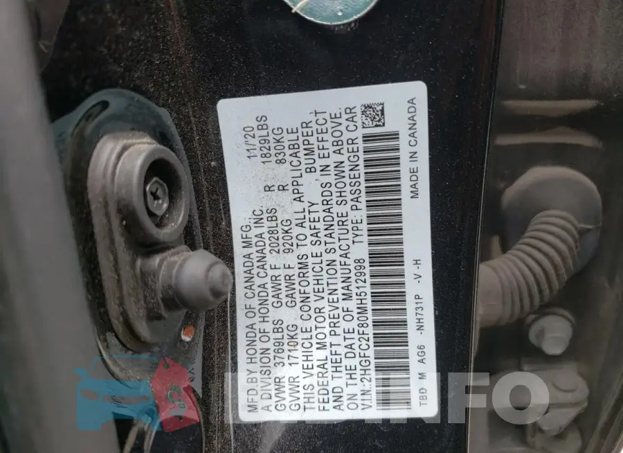 2HGFC2F80MH512998 Photo# 12