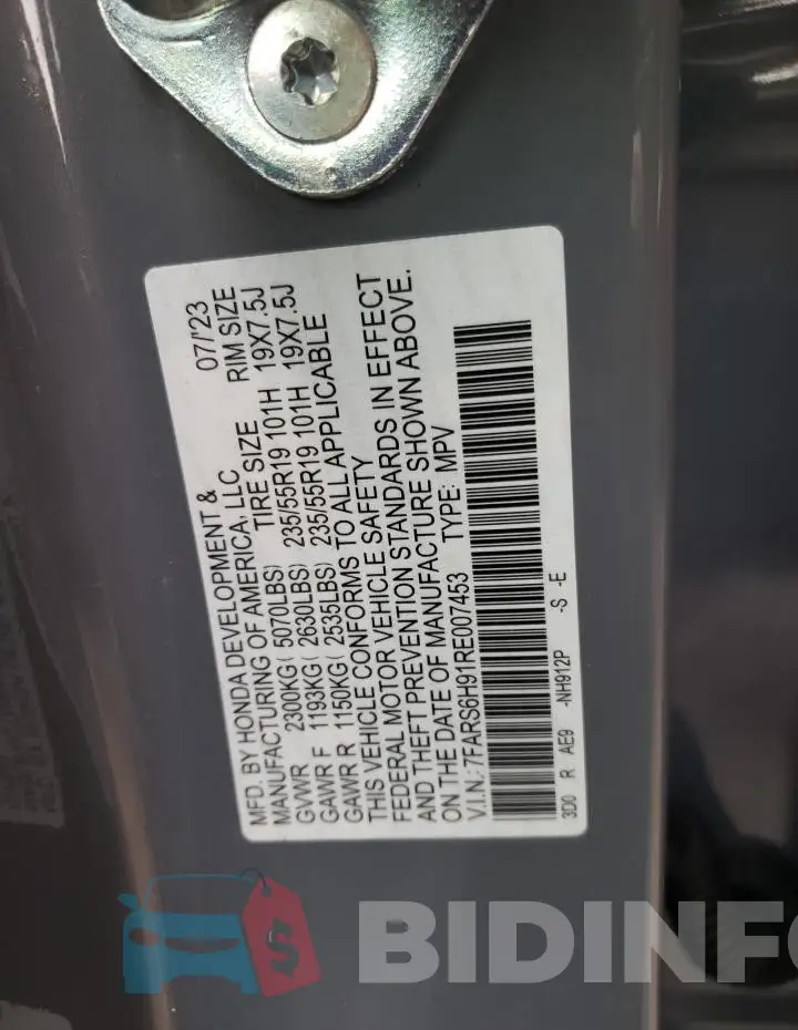 7FARS6H91RE007453 Photo# 13
