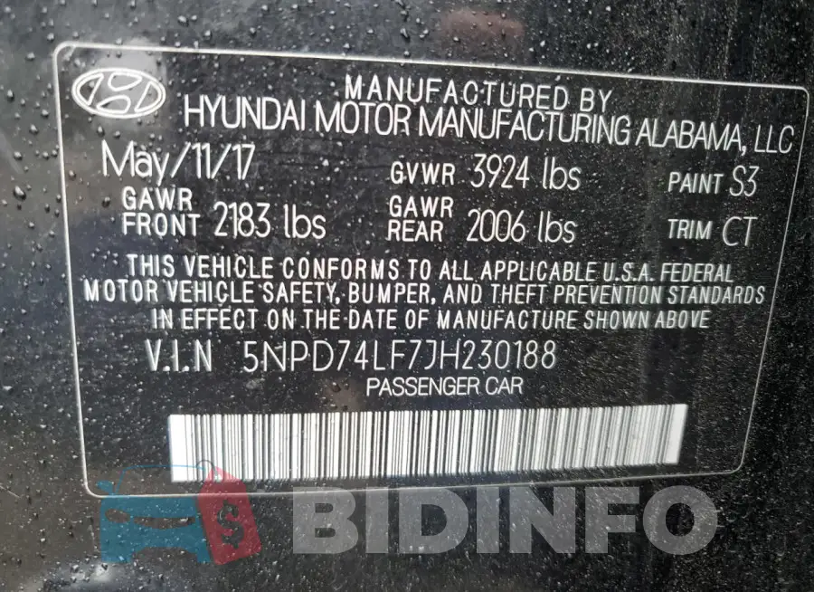 5NPD74LF7JH230188 Photo# 12