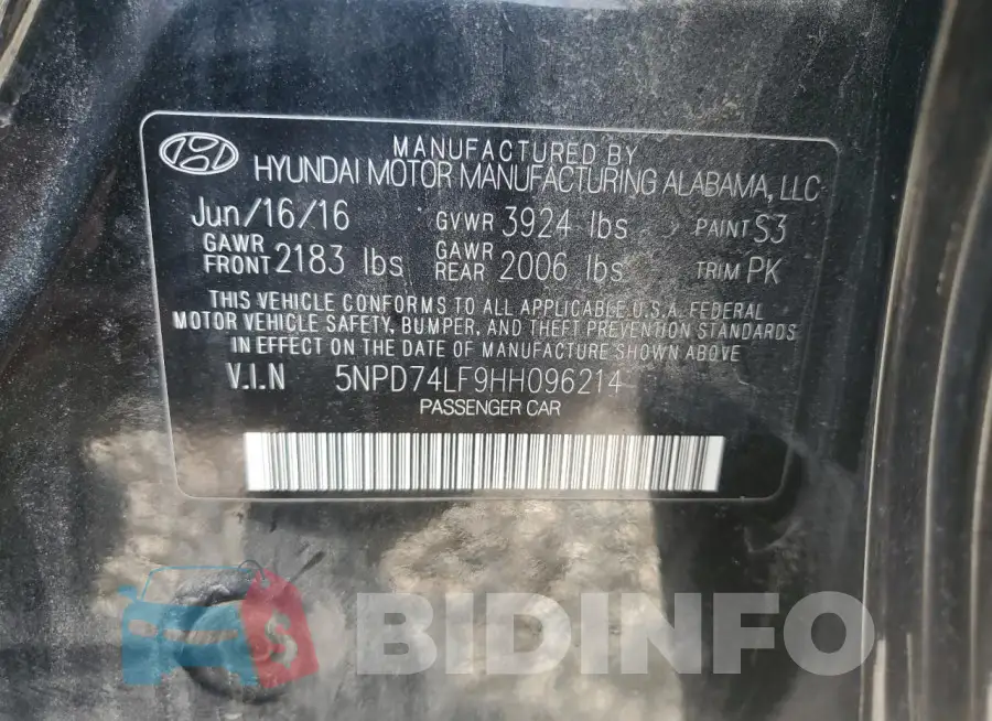 5NPD74LF9HH096214 Photo# 12