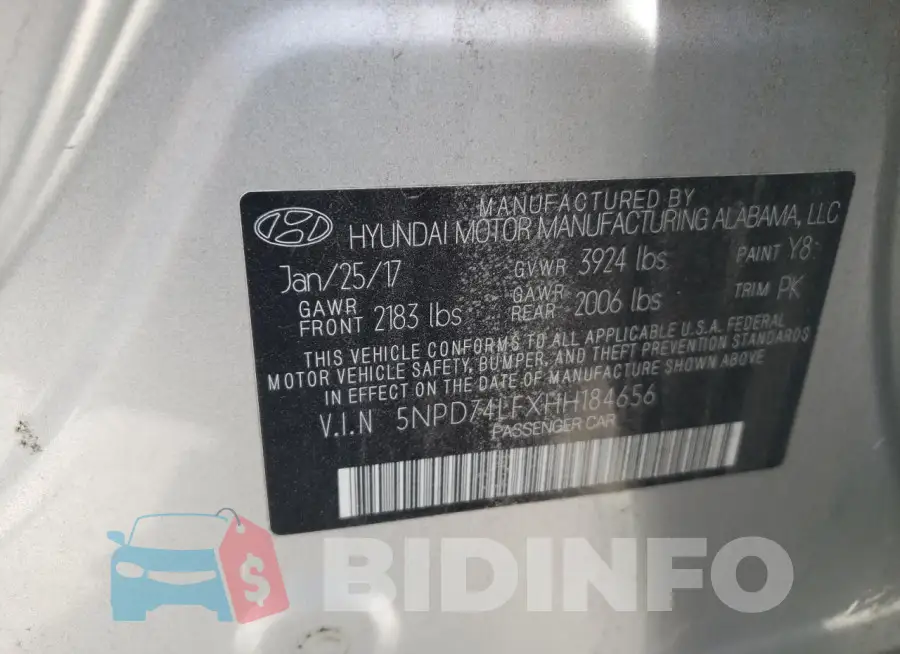 5NPD74LFXHH184656 Photo# 13