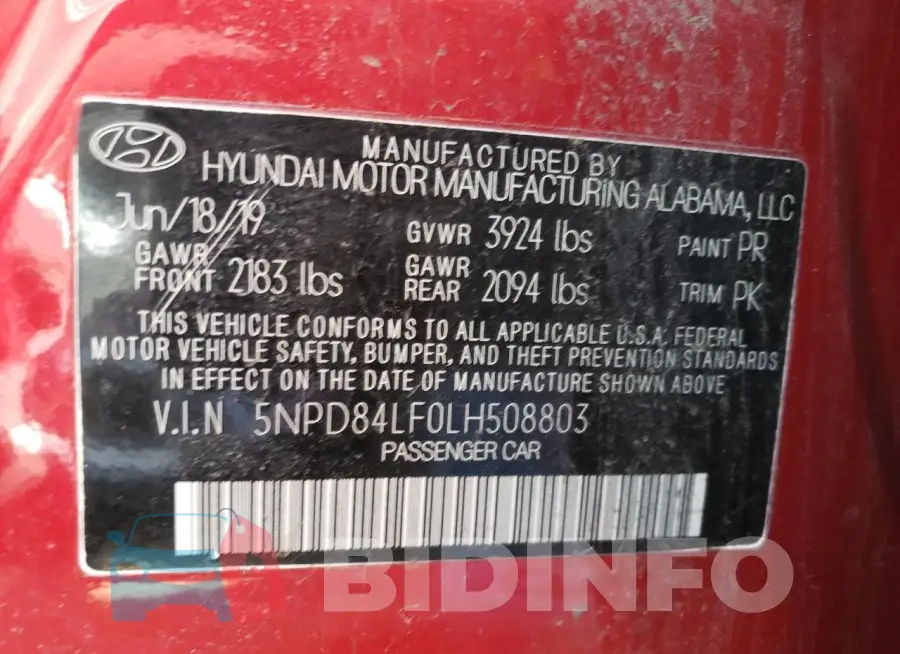 5NPD84LF0LH508803 Photo# 13