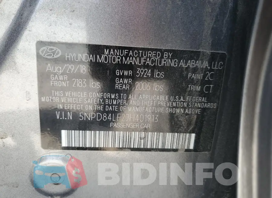 5NPD84LF2JH401913 Photo# 12