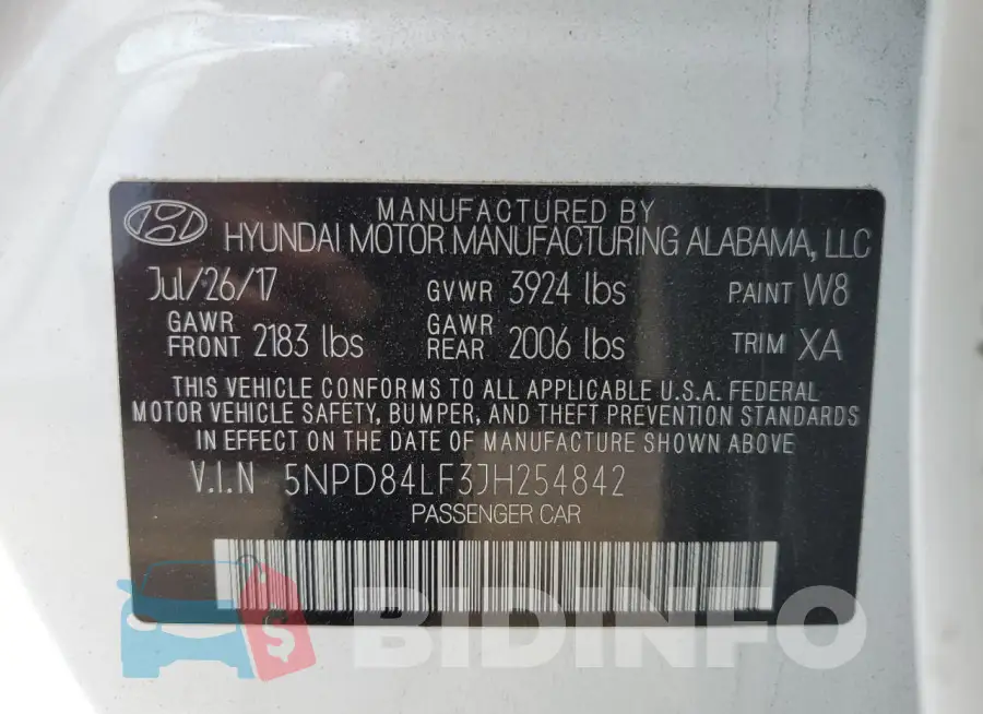5NPD84LF3JH254842 Photo# 13