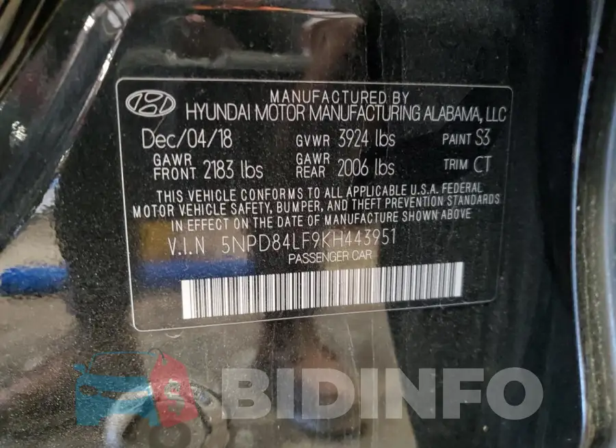 5NPD84LF9KH443951 Photo# 13