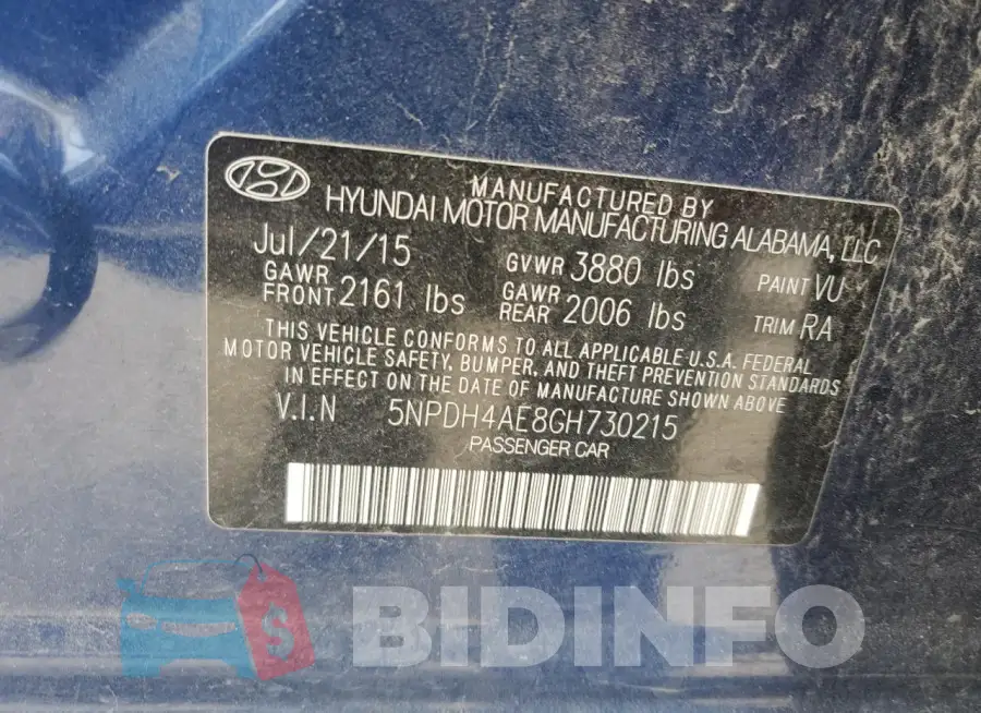 5NPDH4AE8GH730215 Photo# 13