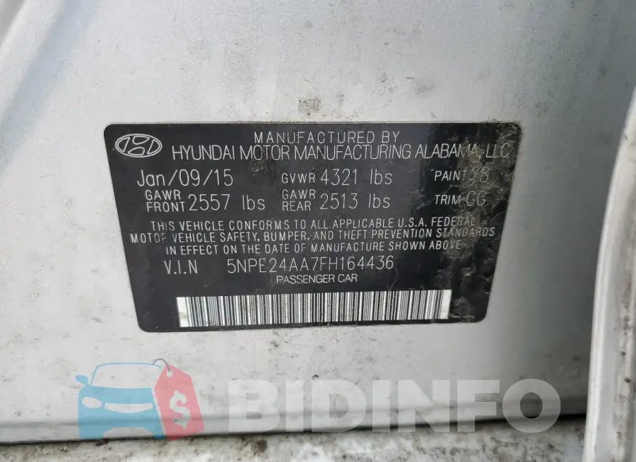 5NPE24AA7FH164436 Photo# 12