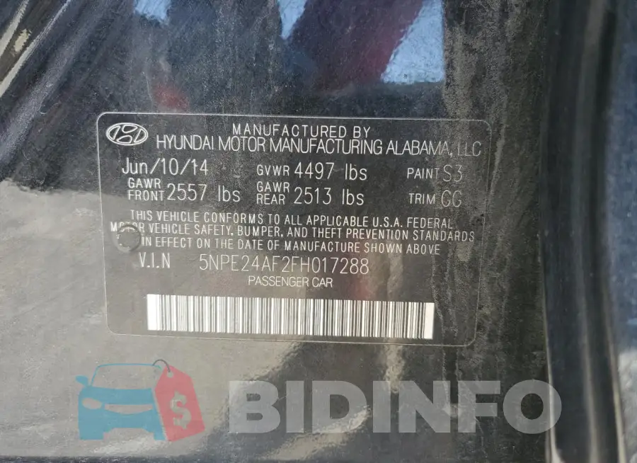 5NPE24AF2FH017288 Photo# 12