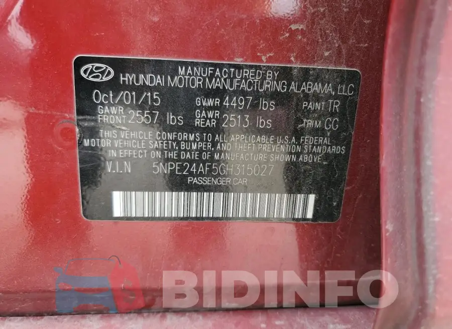 5NPE24AF5GH315027 Photo# 12