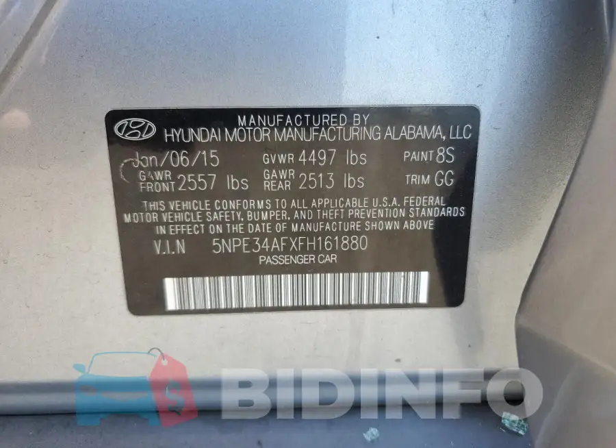 5NPE34AFXFH161880 Photo# 12