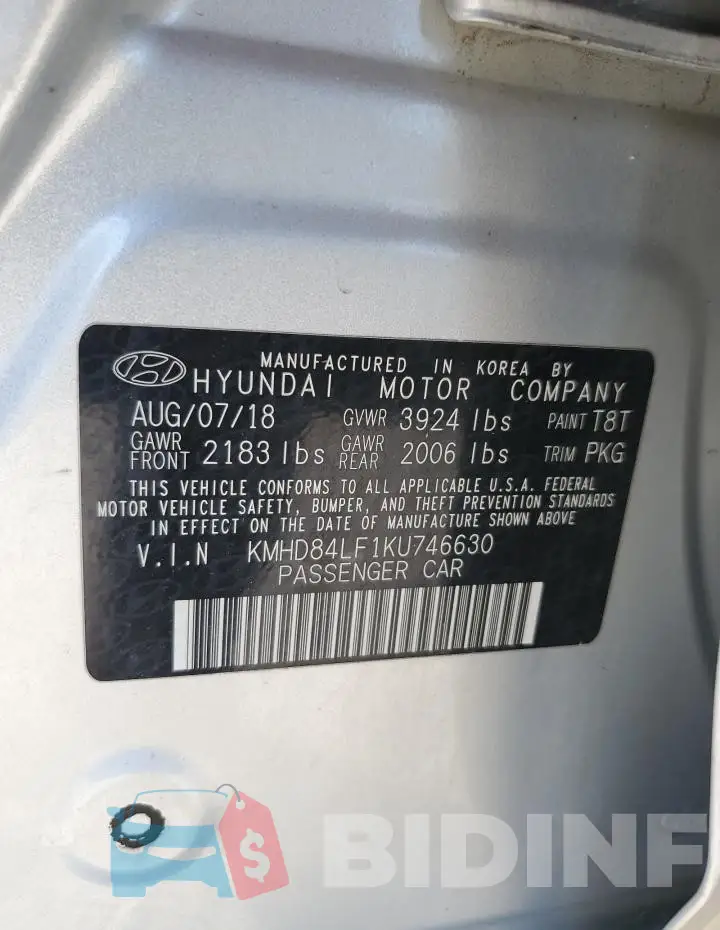 KMHD84LF1KU746630 Photo# 12