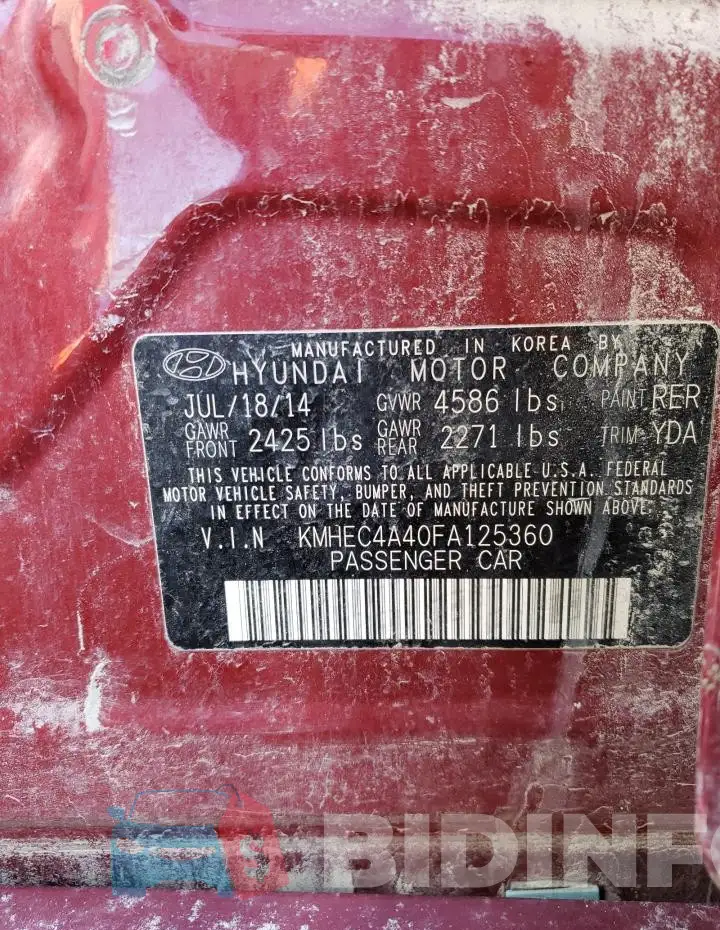 KMHEC4A40FA125360 Photo# 12