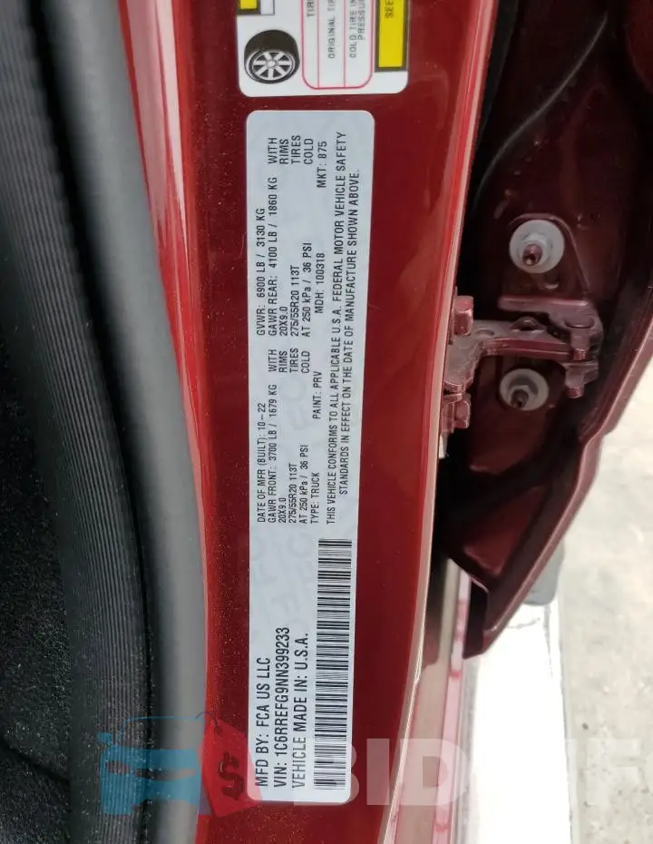 1C6RREFG9NN399233 Photo# 12