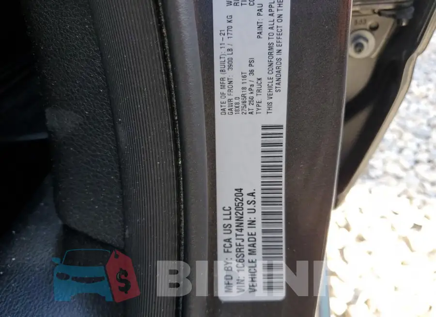 1C6SRFJT4NN205204 Photo# 12