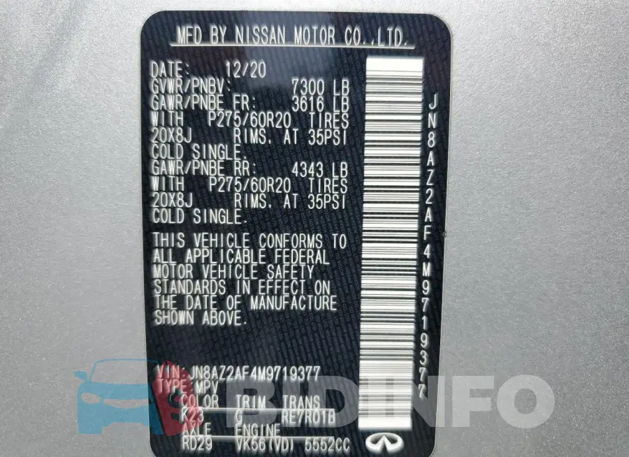 JN8AZ2AF4M9719377 Photo# 13