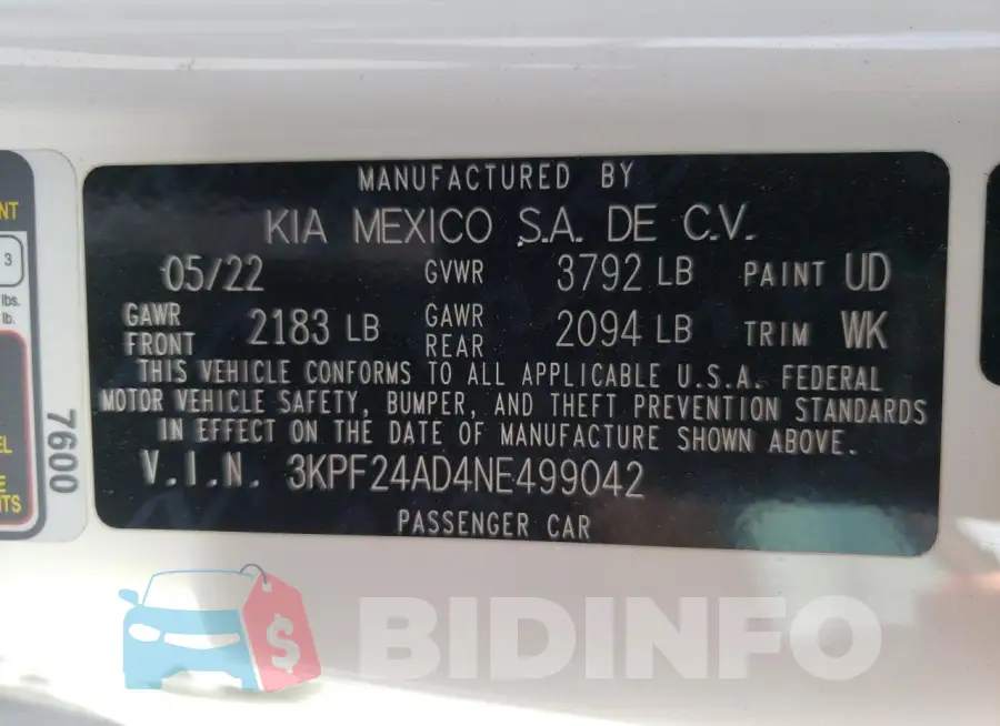 3KPF24AD4NE499042 Photo# 12