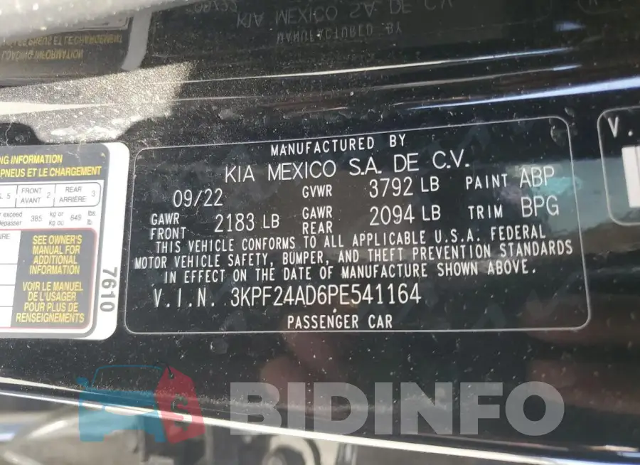 3KPF24AD6PE541164 Photo# 12