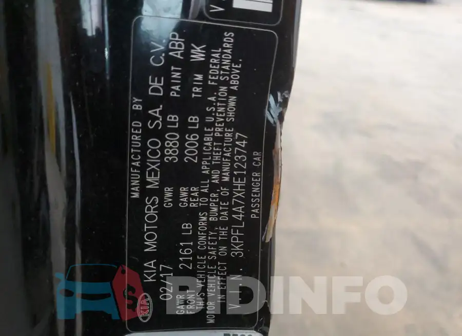 3KPFL4A7XHE123747 Photo# 12