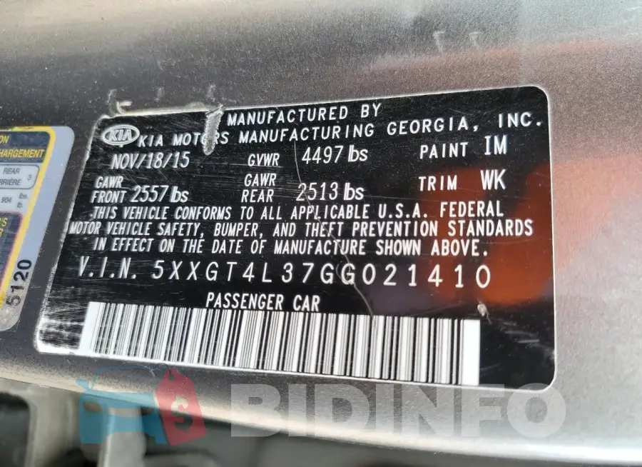 5XXGT4L37GG021410 Photo# 13