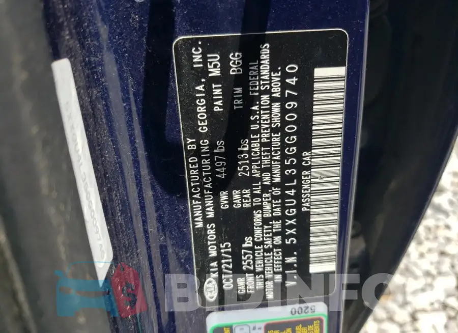 5XXGU4L35GG009740 Photo# 12