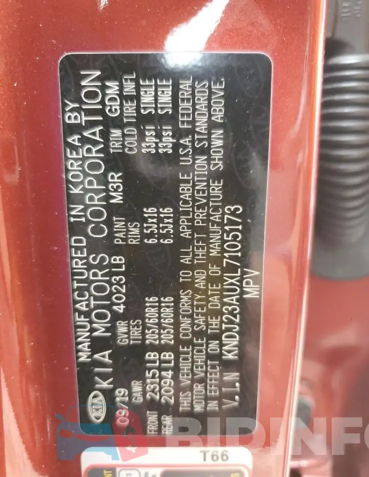 KNDJ23AUXL7105173 Photo# 13