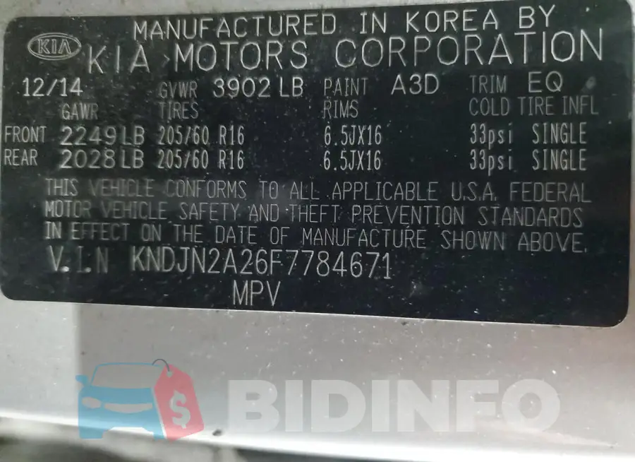 KNDJN2A26F7784671 Photo# 12