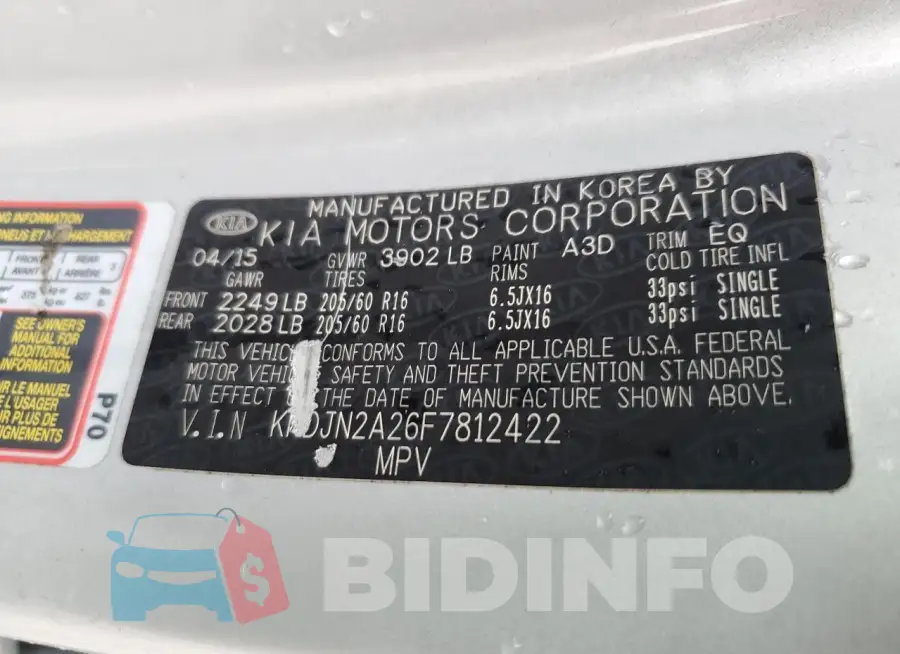 KNDJN2A26F7812422 Photo# 12