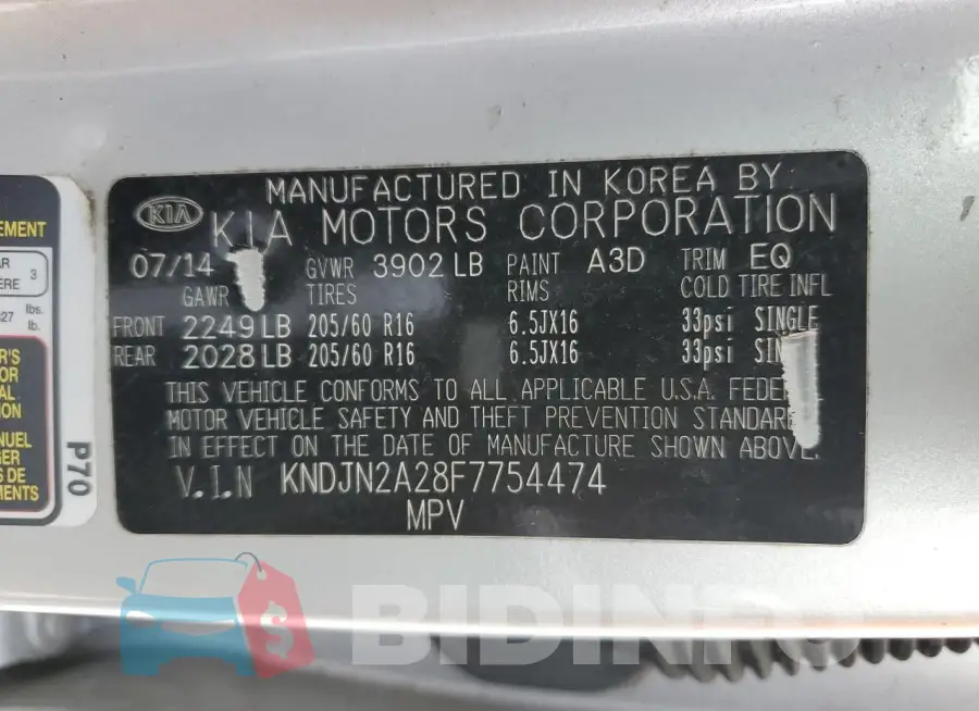 KNDJN2A28F7754474 Photo# 13