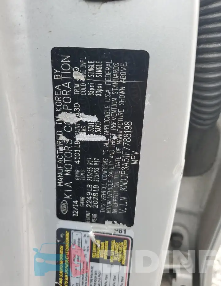 KNDJP3A51F7788198 Photo# 12