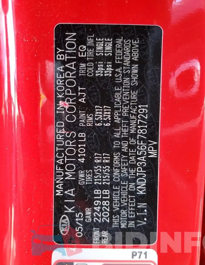 KNDJP3A56F7817291 Photo# 13