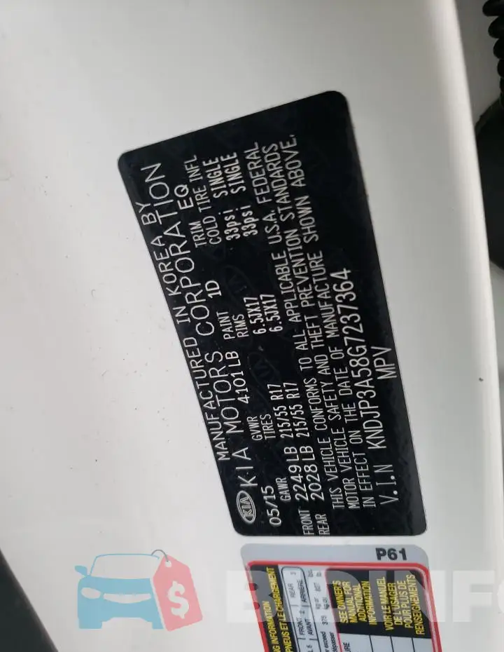 KNDJP3A58G7237364 Photo# 12