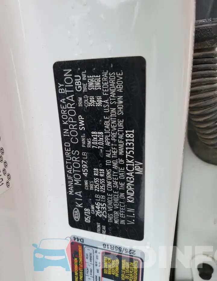 KNDPN3AC1K7513181 Photo# 13