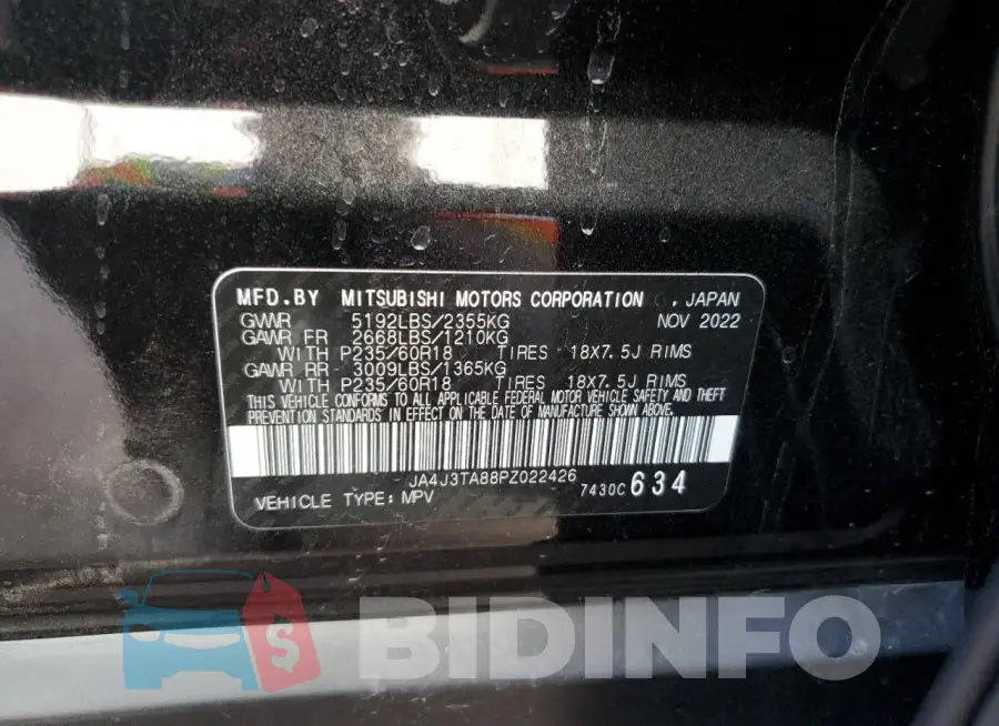 JA4J3TA88PZ022426 Photo# 14