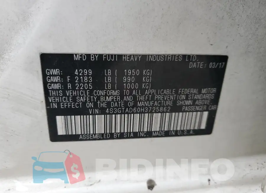 4S3GTAD60H3725862 Photo# 12