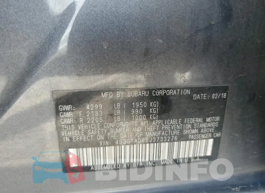 4S3GTAD68J3733276 Photo# 12