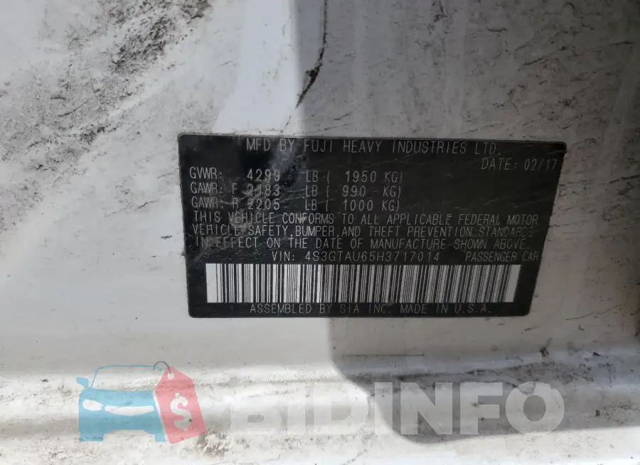 4S3GTAU65H3717014 Photo# 13
